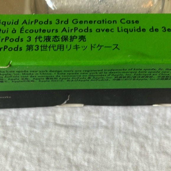 Kate Spade: Blue Glitter AirPods Case- Gen 3- Gold Tone - Picture 5 of 16